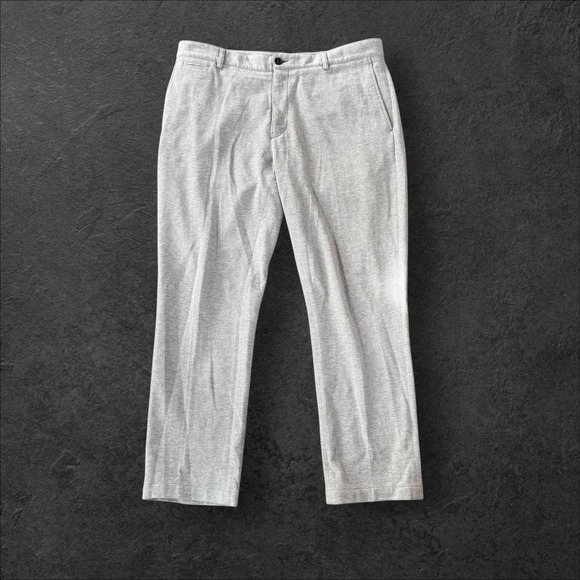 Burberry London England Herringbone Gray Cotton Dress Pants Size 56 EU Thick - Picture 2 of 10